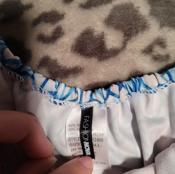 Fashion Nova Blue Star Bikini Bottoms Geometric Swimsuit Tie-Up Women's Small S - Picture 3 of 4